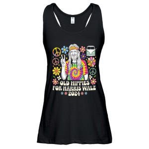 Old Hippies For Harris Waltz 2024 Election Kamala Harris Ladies Essential Flowy Tank