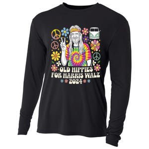 Old Hippies For Harris Waltz 2024 Election Kamala Harris Cooling Performance Long Sleeve Crew