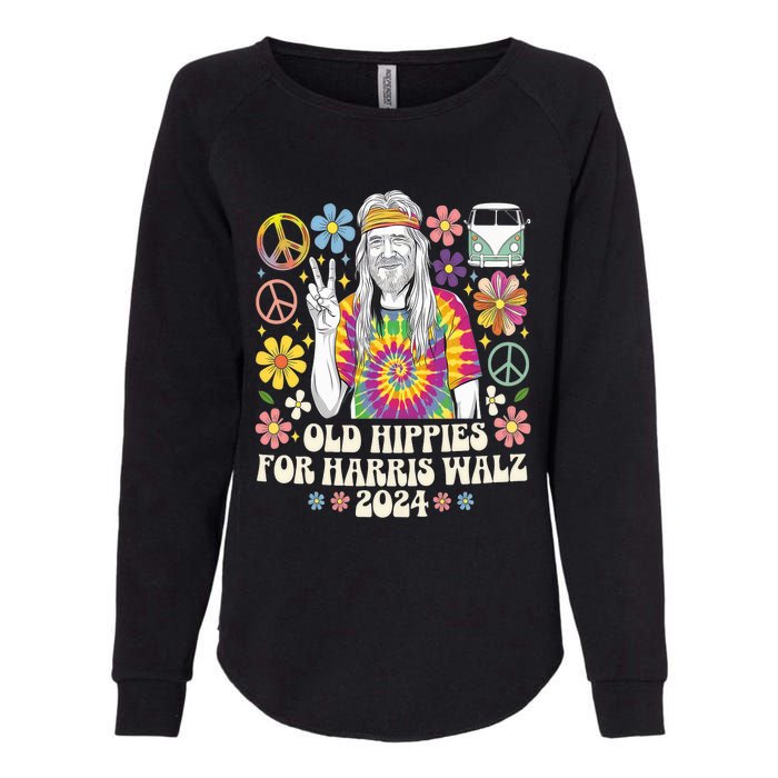 Old Hippies For Harris Waltz 2024 Election Kamala Harris Womens California Wash Sweatshirt