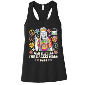 Old Hippies For Harris Waltz 2024 Election Kamala Harris Women's Racerback Tank