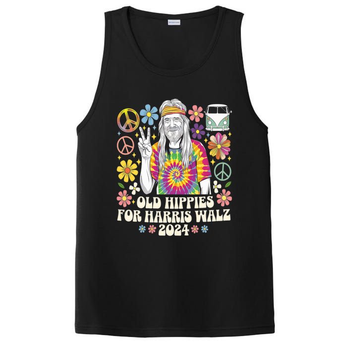 Old Hippies For Harris Waltz 2024 Election Kamala Harris PosiCharge Competitor Tank