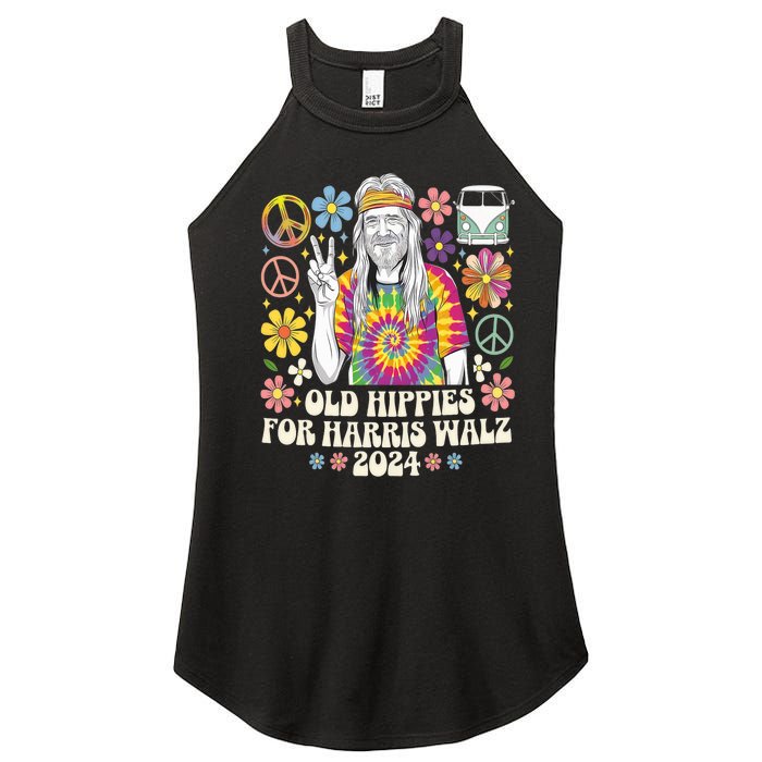 Old Hippies For Harris Waltz 2024 Election Kamala Harris Women's Perfect Tri Rocker Tank