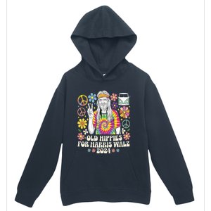 Old Hippies For Harris Waltz 2024 Election Kamala Harris Urban Pullover Hoodie