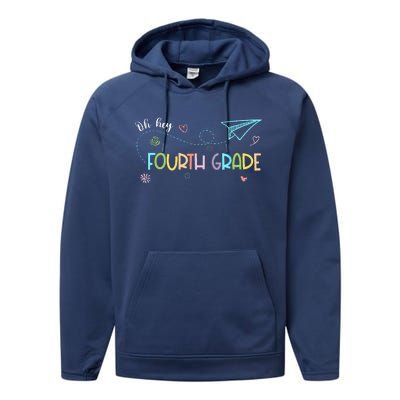 Oh Hey Fourth Grade Teacher Student 4th Grade Back To School Performance Fleece Hoodie