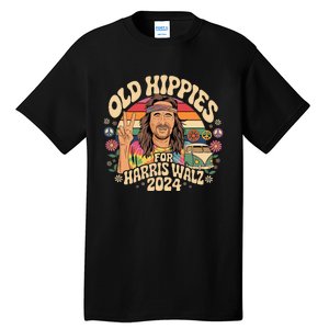 Old Hippies For Harris Waltz 2024 Election Kamala Harris Tall T-Shirt