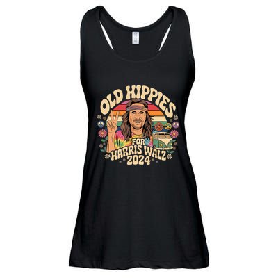 Old Hippies For Harris Waltz 2024 Election Kamala Harris Ladies Essential Flowy Tank