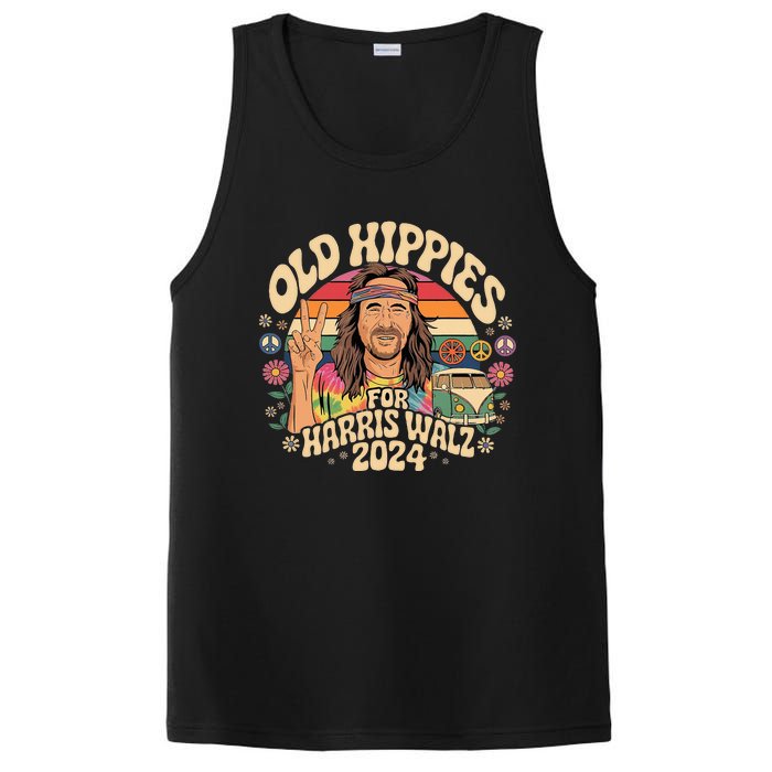 Old Hippies For Harris Waltz 2024 Election Kamala Harris PosiCharge Competitor Tank