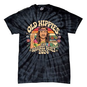 Old Hippies For Harris Waltz 2024 Election Kamala Harris Tie-Dye T-Shirt