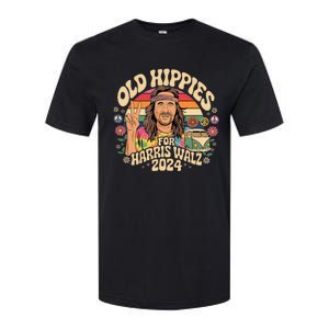 Old Hippies For Harris Waltz 2024 Election Kamala Harris Softstyle CVC T-Shirt