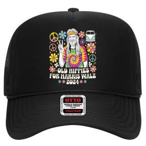 Old Hippies For Harris Waltz 2024 High Crown Mesh Back Trucker Hat