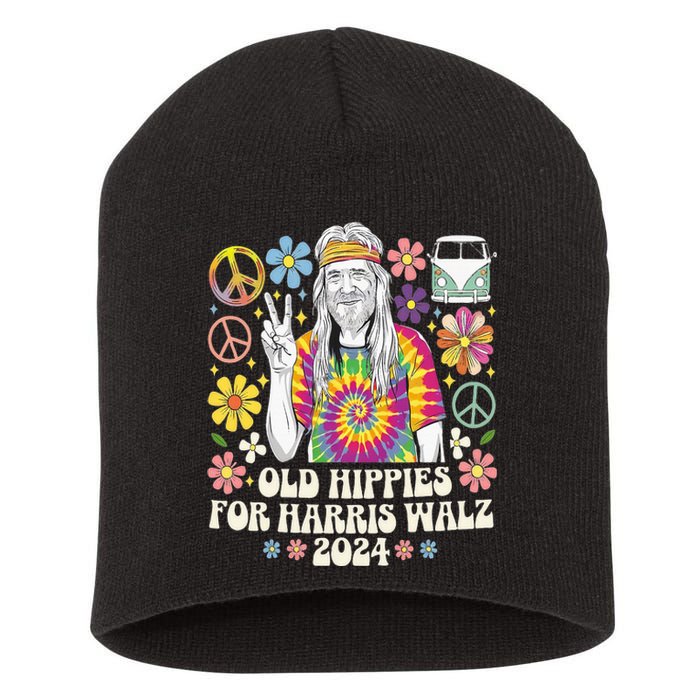 Old Hippies For Harris Waltz 2024 Short Acrylic Beanie