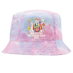 Old Hippies For Harris Waltz 2024 Tie-Dyed Bucket Hat