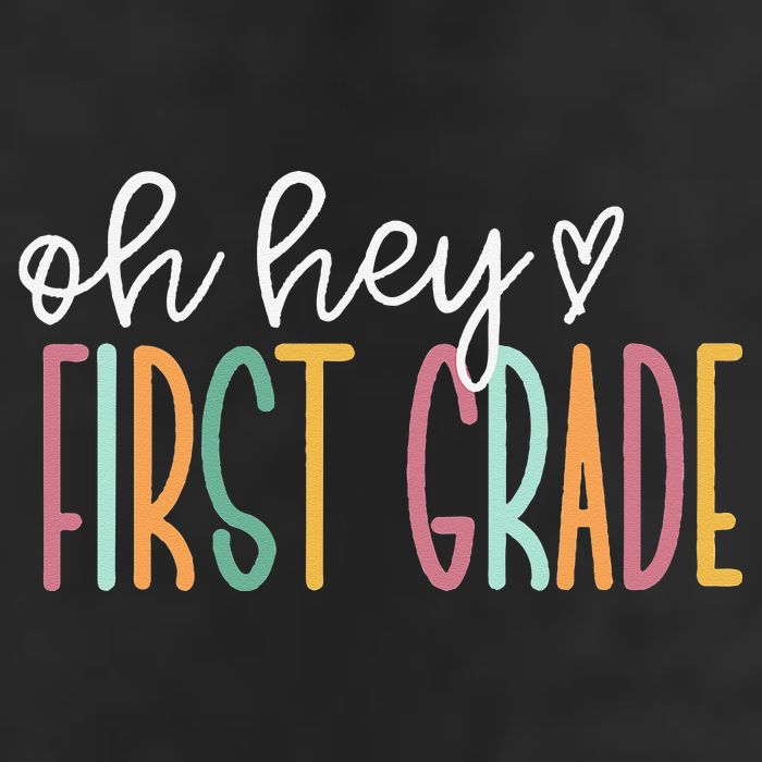 Oh Hey First Grade Cute 1st Grade Team 7 Panel Mesh Trucker Snapback Hat