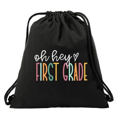 Oh Hey First Grade Cute 1st Grade Team Drawstring Bag