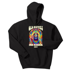 Old Hippies For Harris 2024 Kamala Harris Madam President Kids Hoodie