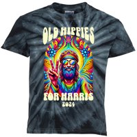 Old Hippies For Harris 2024 Kamala Harris Madam President Kids Tie-Dye T-Shirt