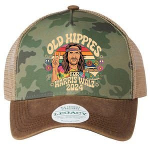 Old Hippies For Harris Waltz 2024 Election Kamala Harris Legacy Tie Dye Trucker Hat