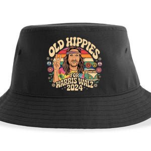 Old Hippies For Harris Waltz 2024 Election Kamala Harris Sustainable Bucket Hat