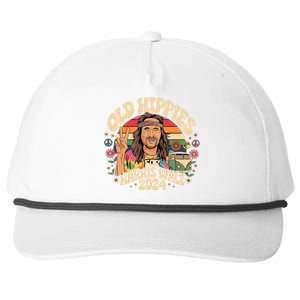 Old Hippies For Harris Waltz 2024 Election Kamala Harris Snapback Five-Panel Rope Hat