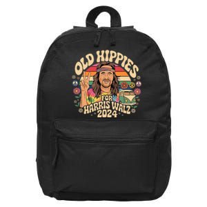 Old Hippies For Harris Waltz 2024 Election Kamala Harris 16 in Basic Backpack