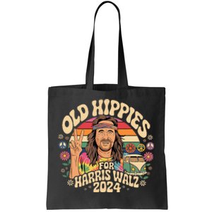 Old Hippies For Harris Waltz 2024 Election Kamala Harris Tote Bag