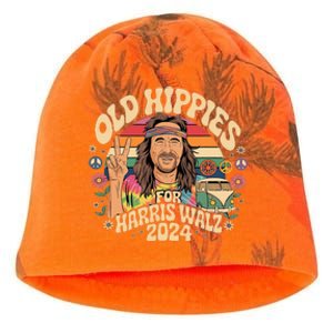 Old Hippies For Harris Waltz 2024 Election Kamala Harris Kati - Camo Knit Beanie