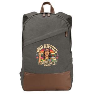 Old Hippies For Harris Waltz 2024 Election Kamala Harris Cotton Canvas Backpack