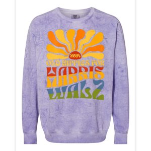 Old Hippies For Harris Walz 2024 Election Kamala Harris Colorblast Crewneck Sweatshirt