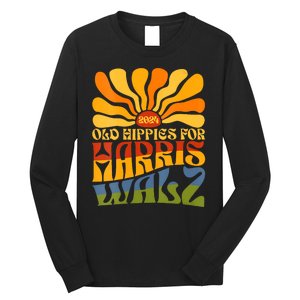 Old Hippies For Harris Walz 2024 Election Kamala Harris Long Sleeve Shirt