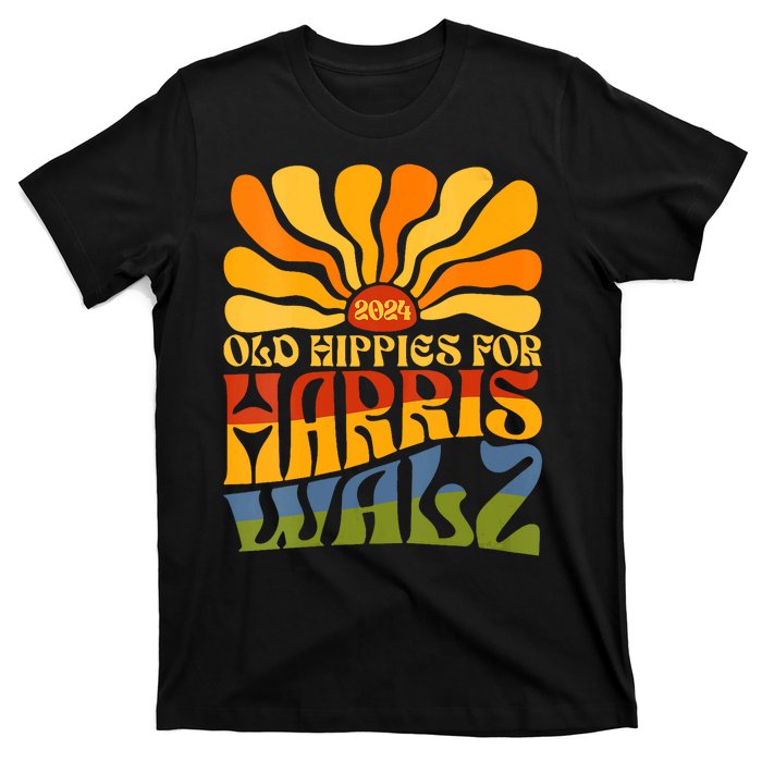 Old Hippies For Harris Walz 2024 Election Kamala Harris T-Shirt