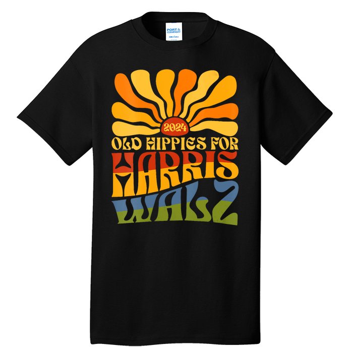 Old Hippies For Harris Walz 2024 Election Kamala Harris Tall T-Shirt