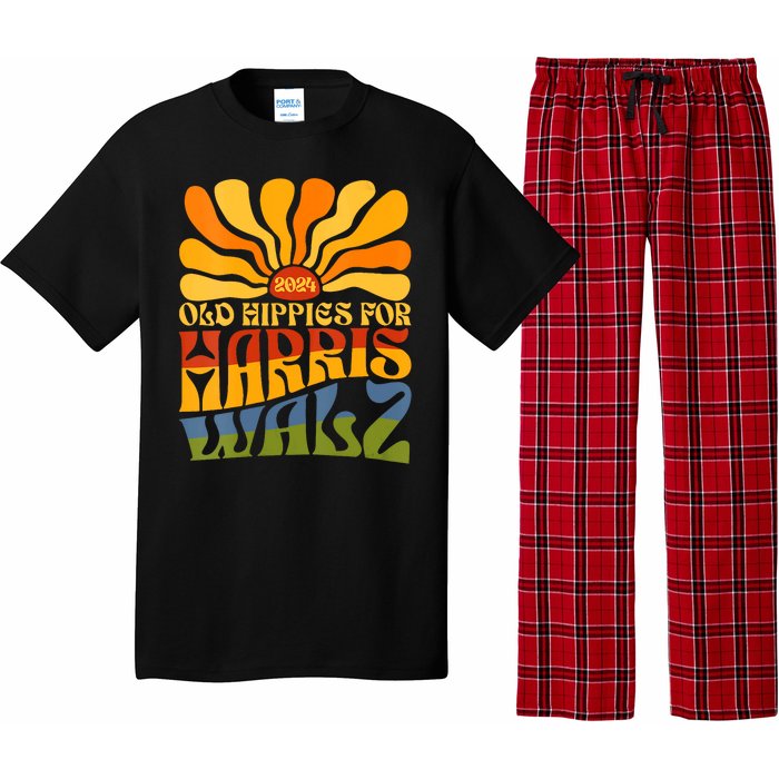 Old Hippies For Harris Walz 2024 Election Kamala Harris Pajama Set