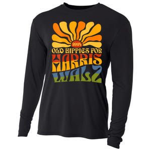 Old Hippies For Harris Walz 2024 Election Kamala Harris Cooling Performance Long Sleeve Crew