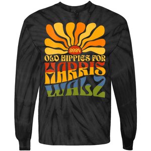 Old Hippies For Harris Walz 2024 Election Kamala Harris Tie-Dye Long Sleeve Shirt