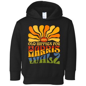 Old Hippies For Harris Walz 2024 Election Kamala Harris Toddler Hoodie