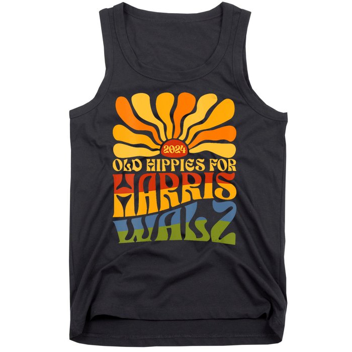 Old Hippies For Harris Walz 2024 Election Kamala Harris Tank Top