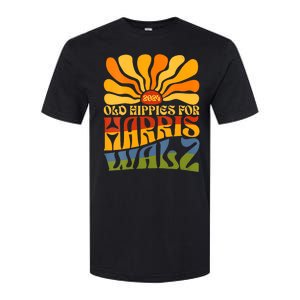 Old Hippies For Harris Walz 2024 Election Kamala Harris Softstyle CVC T-Shirt