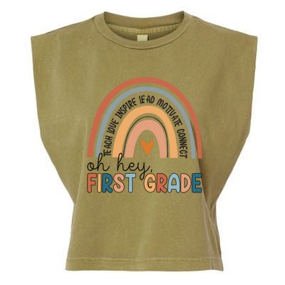 Oh Hey First Grade Rainbow Teacher 1St Grade Gift Garment-Dyed Women's Muscle Tee