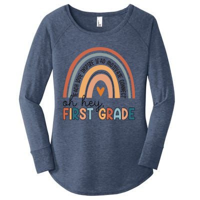 Oh Hey First Grade Rainbow Teacher 1St Grade Gift Women's Perfect Tri Tunic Long Sleeve Shirt