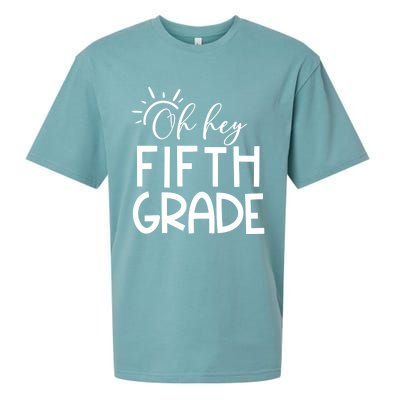 Oh Hey Fifth Grade Happy First Day Of School Hello 5Th Grade Funny Gift Sueded Cloud Jersey T-Shirt