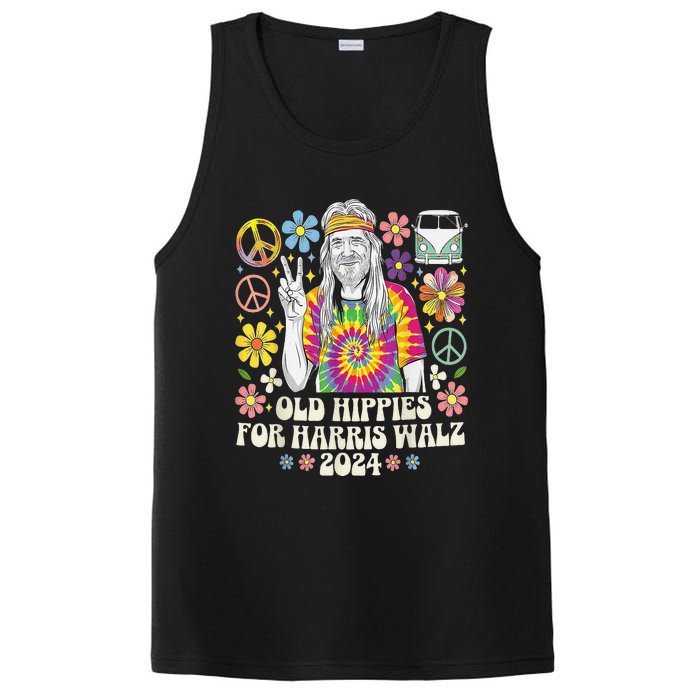 Old Hippies For Harris Waltz 2024 Election Kamala Harris PosiCharge Competitor Tank