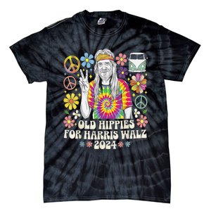 Old Hippies For Harris Waltz 2024 Election Kamala Harris Tie-Dye T-Shirt