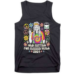 Old Hippies For Harris Waltz 2024 Election Kamala Harris Tank Top