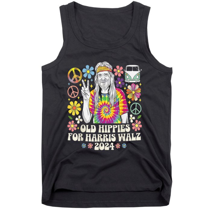 Old Hippies For Harris Waltz 2024 Election Kamala Harris Tank Top