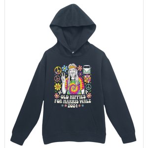 Old Hippies For Harris Waltz 2024 Election Kamala Harris Urban Pullover Hoodie