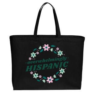 Overwhelmingly Hispanic Floral Cotton Canvas Jumbo Tote