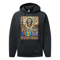 Old Hippies For Kamala 2024 Peace & Love Campaign Performance Fleece Hoodie