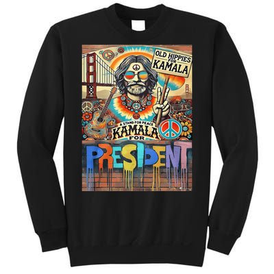 Old Hippies For Kamala 2024 Peace & Love Campaign Sweatshirt