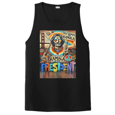 Old Hippies For Kamala 2024 Peace & Love Campaign PosiCharge Competitor Tank