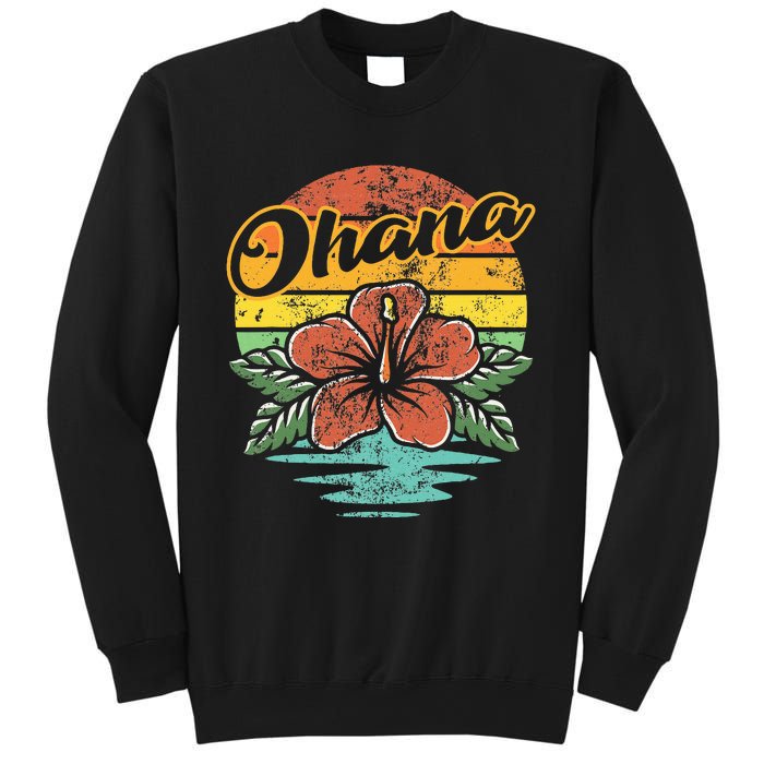 Ohana Hawaiian Family Vintage Retro Hawaii Hibiscus Flower Sweatshirt